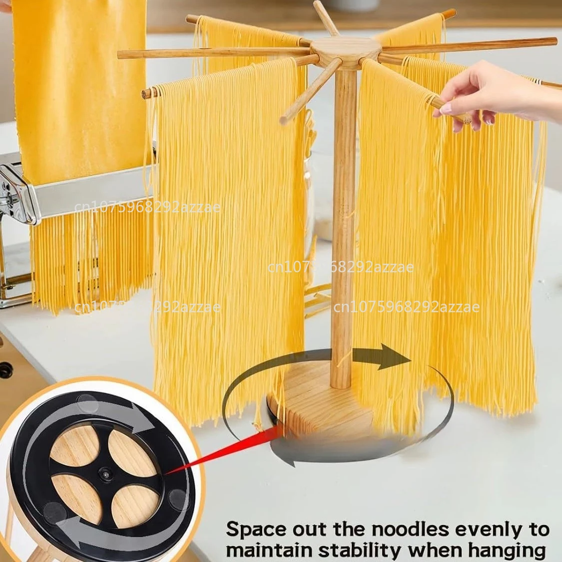 Rotating drying rod solid wood noodle rack for home noodle rack handmade