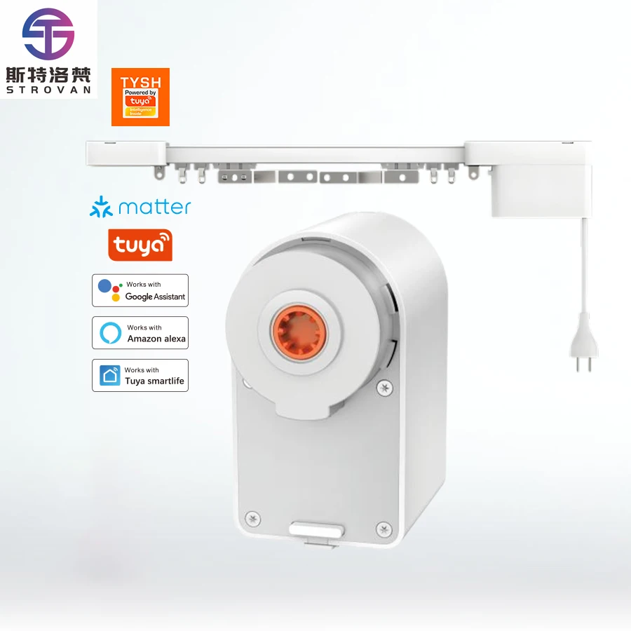 

STLF Electric Tuya Curtain Motor 2.4Nm Mini Motorized Home Office App & Voice Control Smart Curtain System with 50kg Support