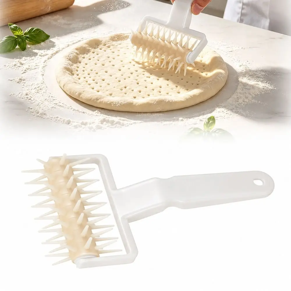 PP Pizza Dough Docker Spiked Rolling Head Needle Wheels Cake Hole Punch Hanging Hole Dough Bubble Killer Dough Roller