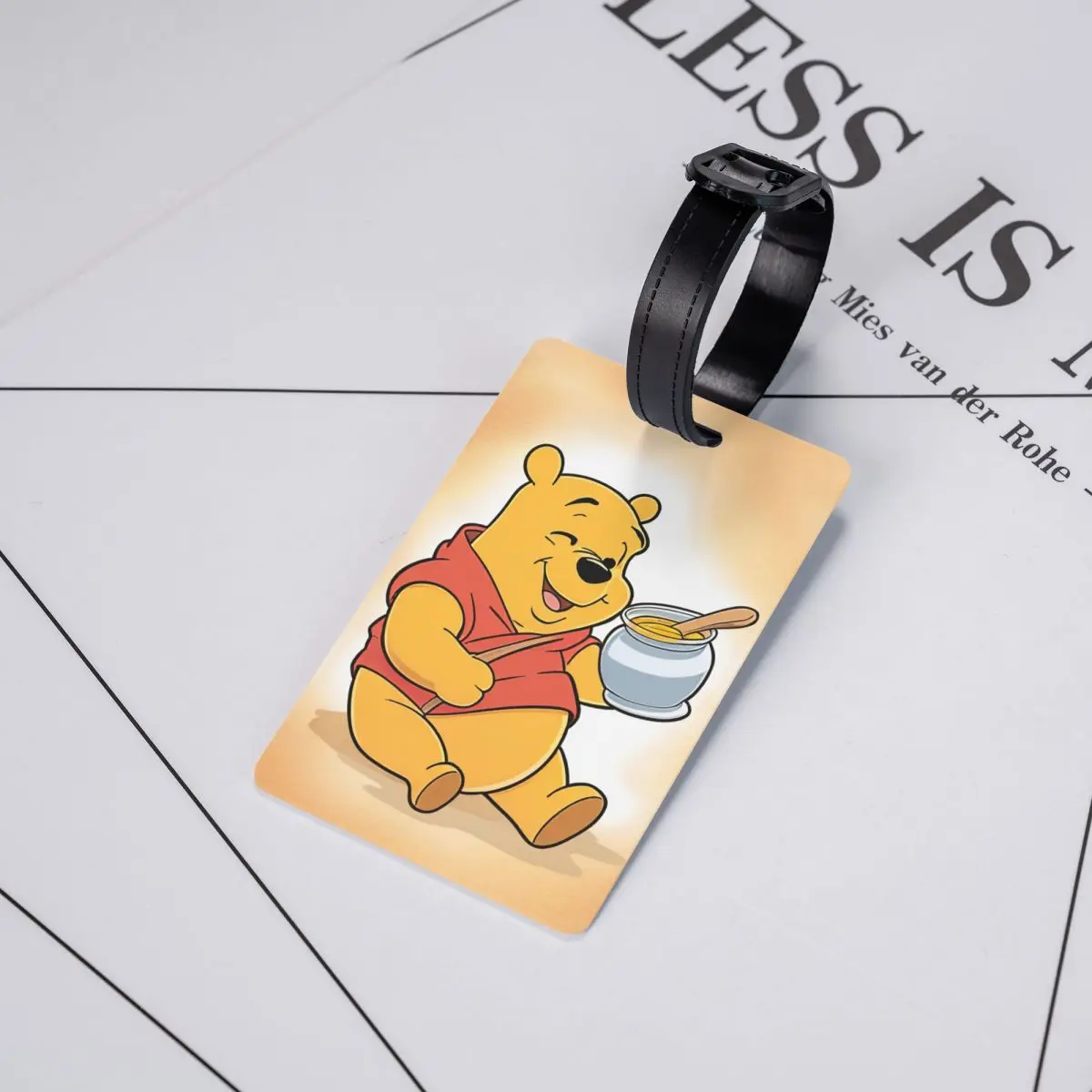 Label bagasi kustom Winnie The Pooh tas Travel beruang kartun penutup privasi Label ID