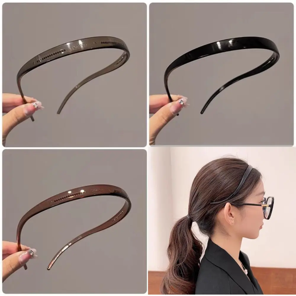 Plastic Transparent Non-slip Hair Hoop Ladies Anti-slip Toothed Hair Hoops Fashion Thin  Headband Women Boutique Hair Accessory