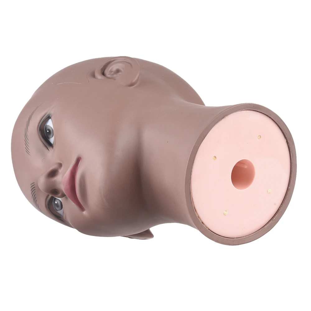 رأس عارضة أزياء أصلع بني أنثى/ذكر مستحضرات تجميل احترافية لصنع الشعر المستعار وعرض الشعر المستعار والنظارات والشعر #6