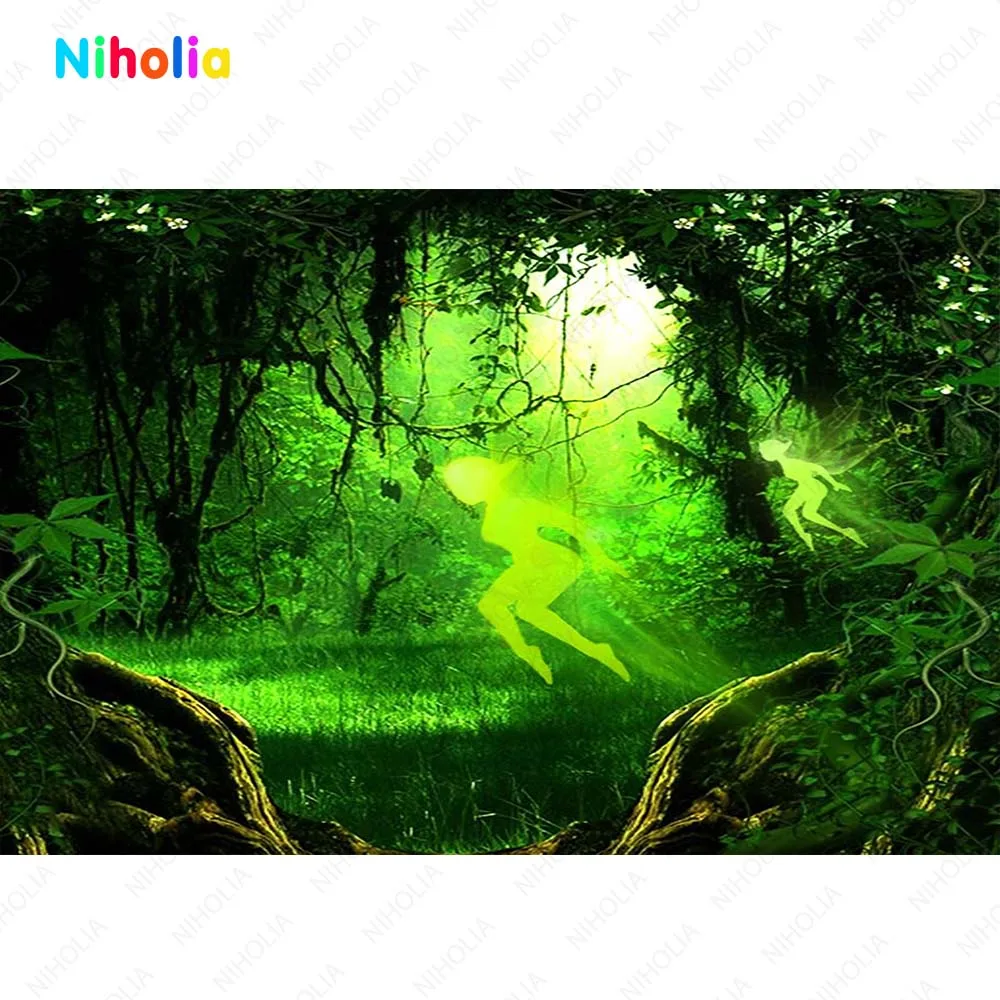 Disney Tinker Bell Background For Girls Birthday Party Elf Fairy Green Round Photography Photo Backdrop Circle Elastic Cylinde