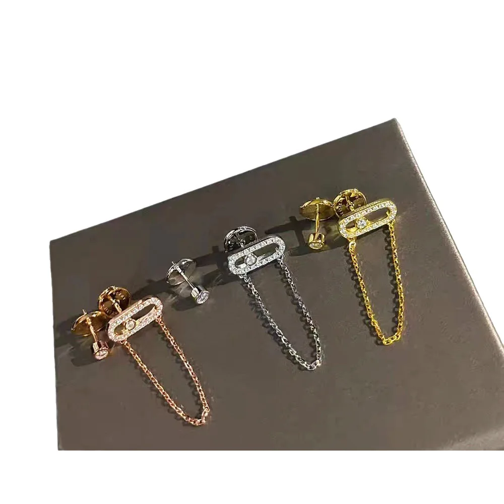 

Single Diamond Slide Bar Asymmetric Earrings | 18K Gold Plated Sterling Silver Posts | Minimalist Dainty Unique Design Gift