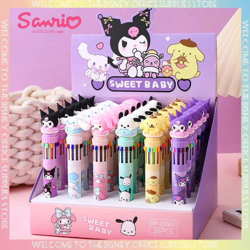 

Sanrio Ten Color Ballpoint Pen Multi Color Press To Hand Account Pen Marker Pen Stationery Wholesale School Writing Supplies