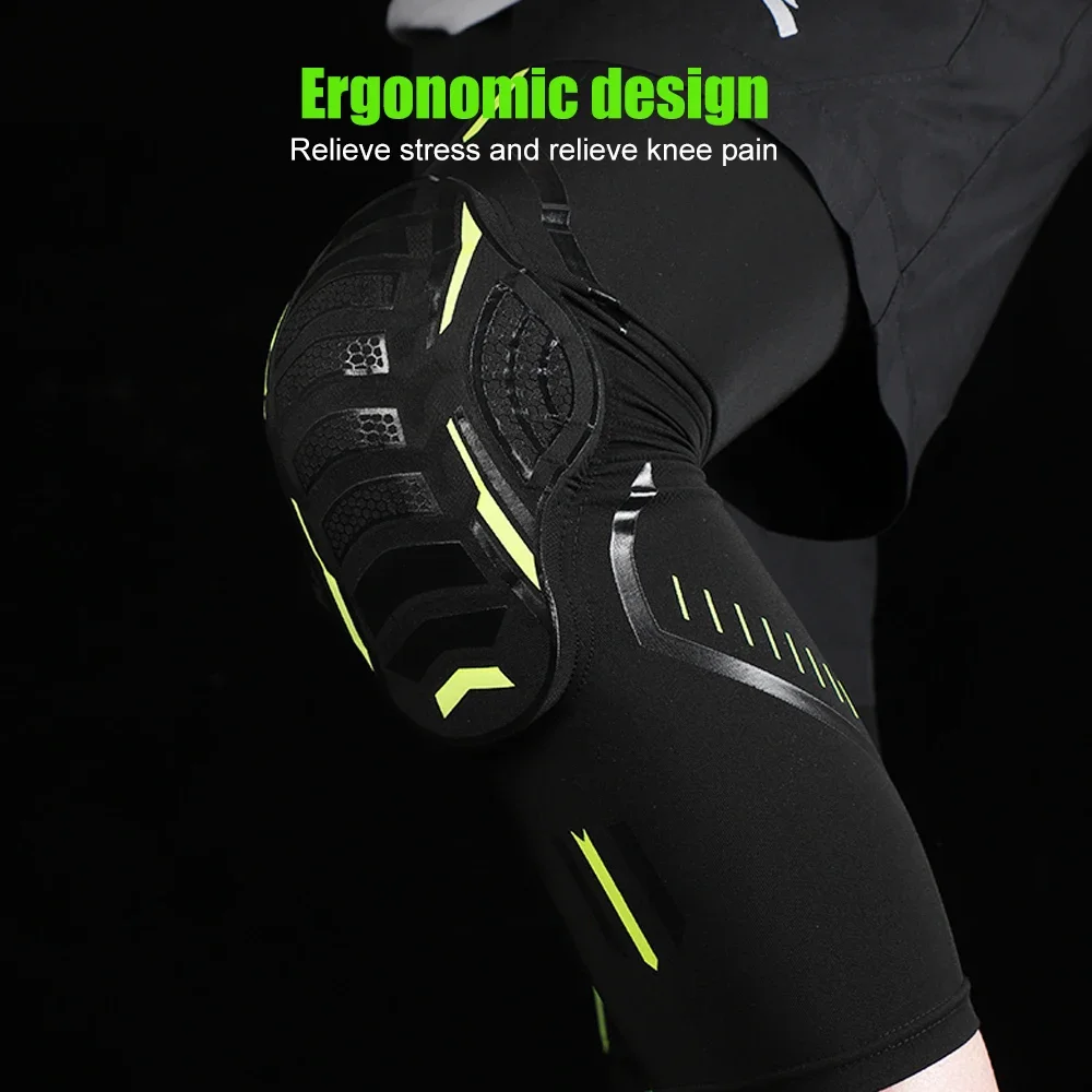 1Pcs Knee Pad & Shin Guards Sleeve for Soccer,Honeycomb Crashproof Antislip Leg Sleeve Protective Pad Support Guards for Running