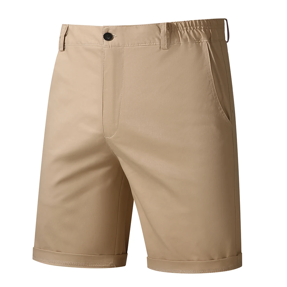 100% Cotton Men Shorts Summer Solid Color High Quality Shorts Social Beach Homme Shorts Casual Fashion Business Short Pant Men