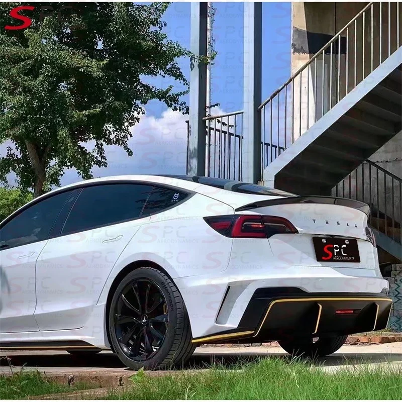 SPC EVO ضبط طقم الجسم لطراز Teslas 3 التحديثية الرياح المفسد عدة لنموذج 3 تجميل الوفير طقم الجسم لـ Teslas Aerokit