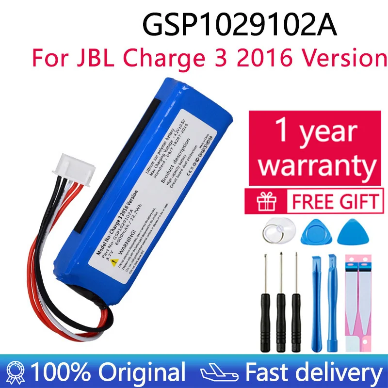 GSP1029102A 6000mAh Replacement Battery For JBL Charge 3 2016 Version Charge 3 Speaker Batteries