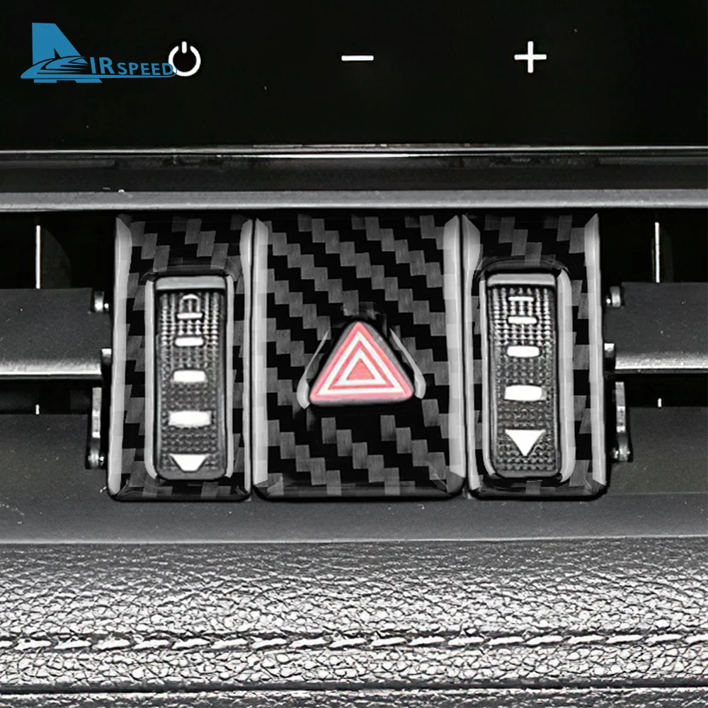 Real Soft Carbon Fiber Sticker For Toyota RAV4 XA50 2019 2023 2024 2025 LHD RHD Car Central Control Warning Light Button Trim