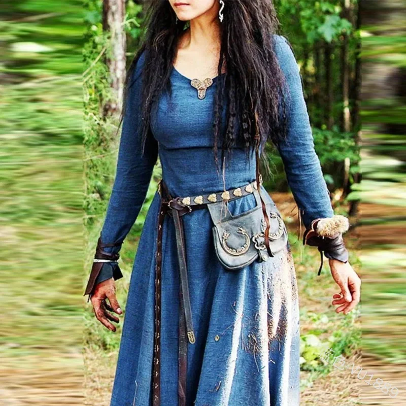 Viking Ranger Elven Women's Celtic Viking Halloween Carnival Masquerade Performance Halloween LARP Adults' Dress All Seasons image 3