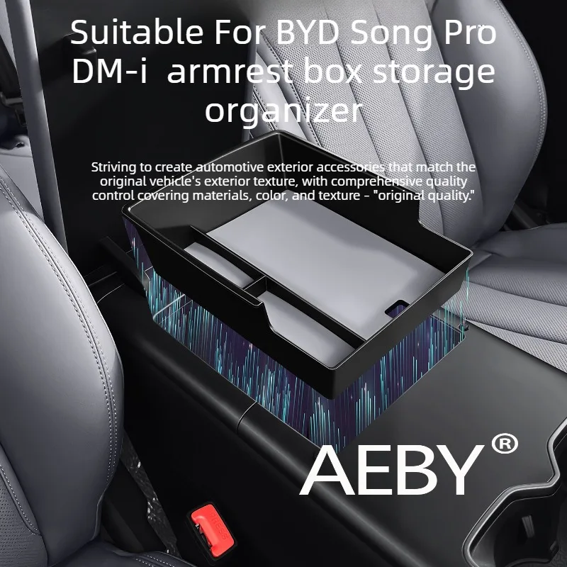 AEBY For BYD Song Pro DM-i Smart Driving Editio 2025-2026 Car Center Console Organizer,Armrest Storage Box,Tray with Anti-Slip
