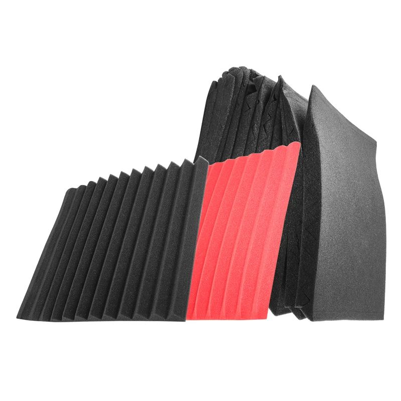 AA79 New 48 Pcs Sound Insulation Board Acoustic Panel Studio Foam Wedge Fireproof Soundproof Cushion Wall Board,2.5 X 30 X 30Cm