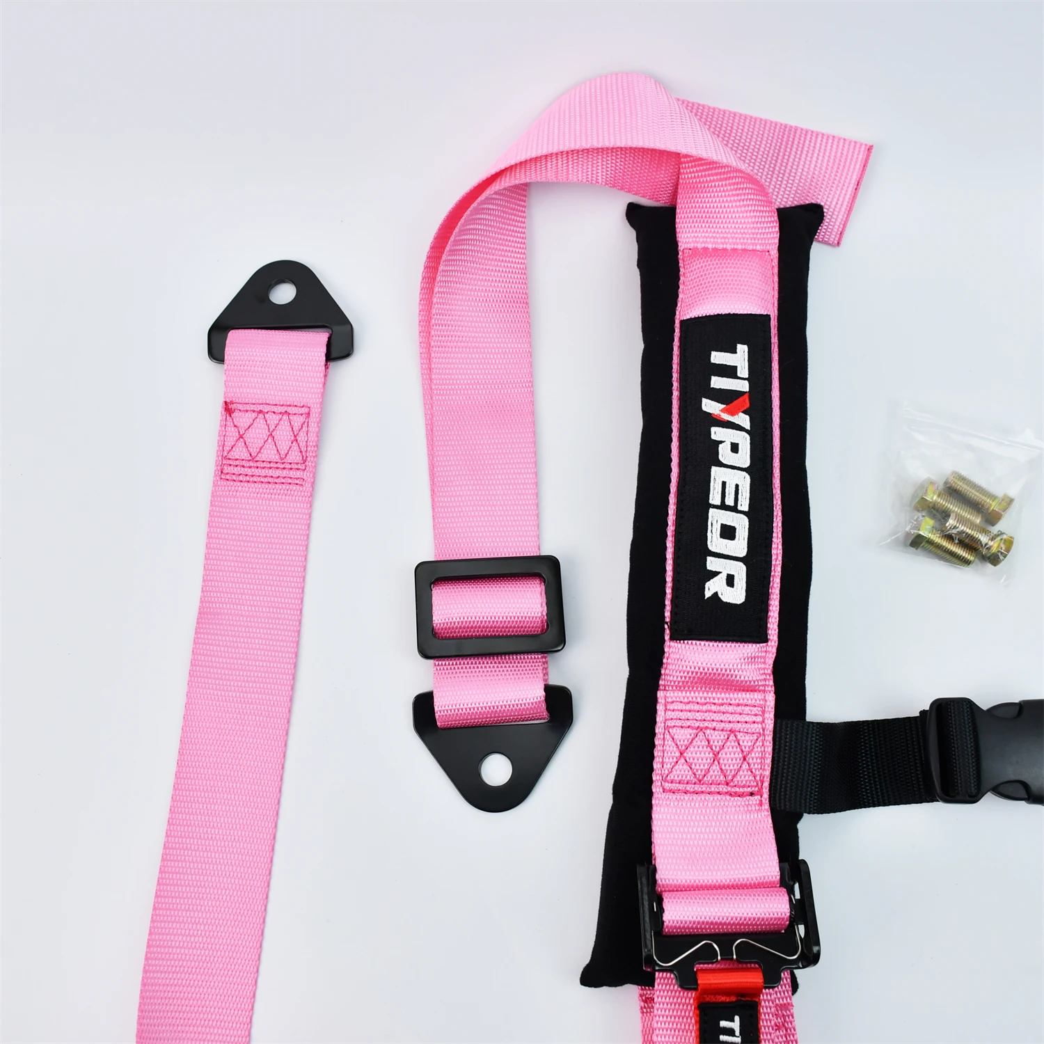 General purpose pink polyester car seat belt four-point 2-inch wide car seat belt