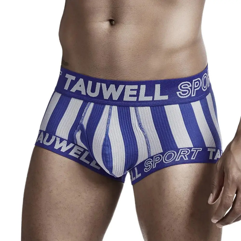 TAUWELL Men Boxer Briefs Sexy Underwear Striped Panties Low waist Male Underwear Boxer Shorts New Designed