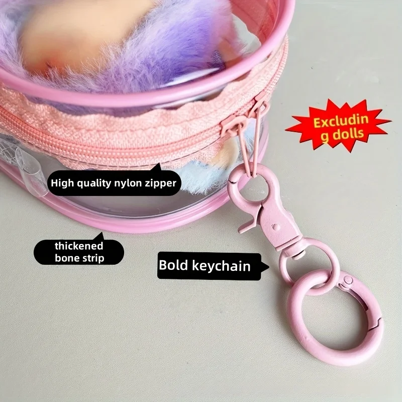 1/2pcs Transparent Protective Bag Dolls Outdoor Dustproof Box for LABUBU Dress Up Display Case with Enhanced Hook Storage Access