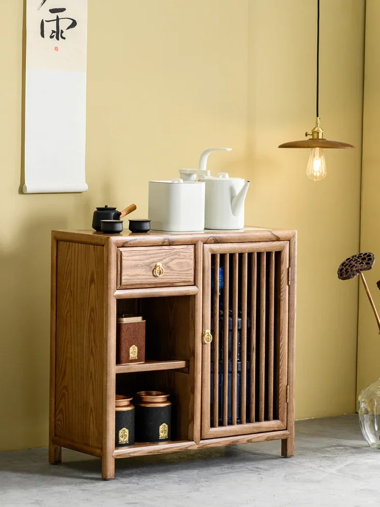 

-Japanese Ash Wood Tea Table, Home Coffee Table, Zen Small Tea Cabinet, Furniture, Automatic Kettle, Integrated Tea Sideboard,