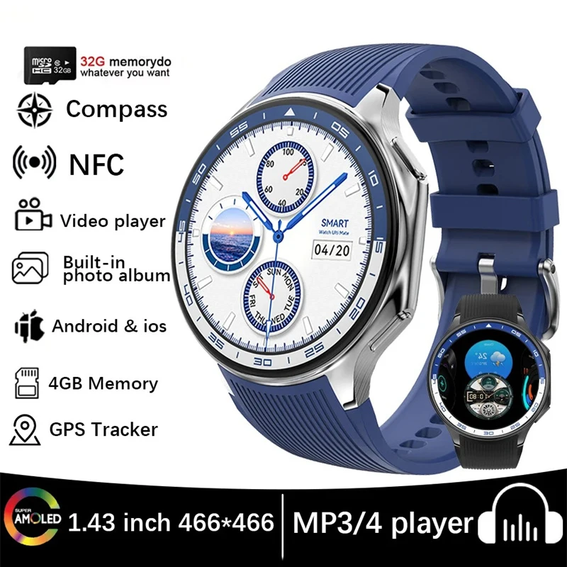 

2025 Технические умные часы MP3 MP4 32G для мужчин и женщин Смарт-часы BT Call Connect Наушники TWS Музыка 3D UI для Apple Huawei OPPO Reloj