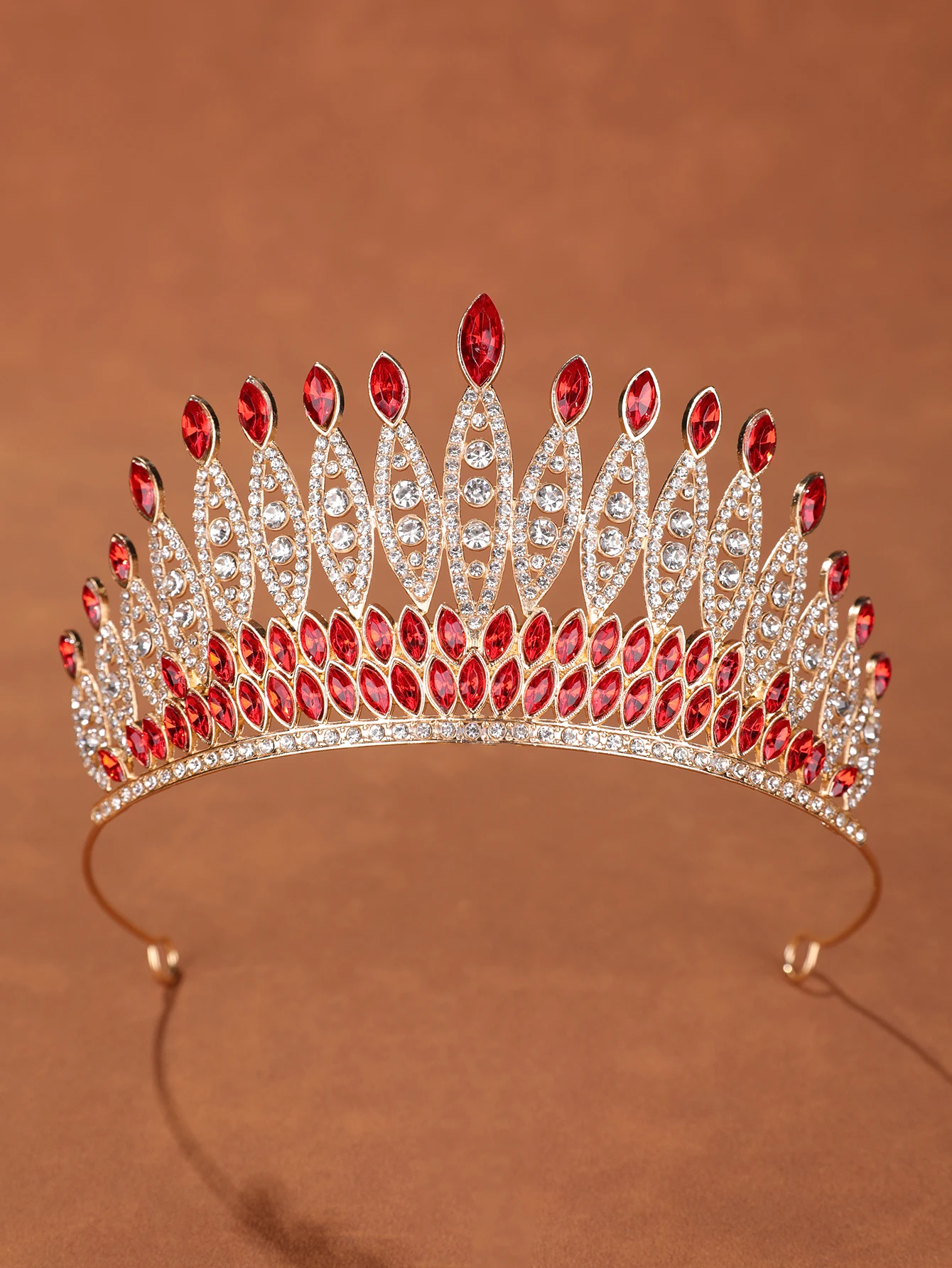 Multi-color rhinestone bridal crown, silver alloy marquise diamond crown, headpiece accessory for weddings, evening banquets, beauty pageants, and parties image 6