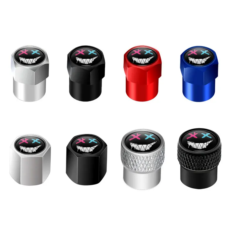 Bouchon de Valve de pneu de roue de voiture, motif de visage souriant XX, pour toutes les voitures sont universelles, couvercle de tige de jante d'air, pièces automobiles, 4 pièces/ensemble