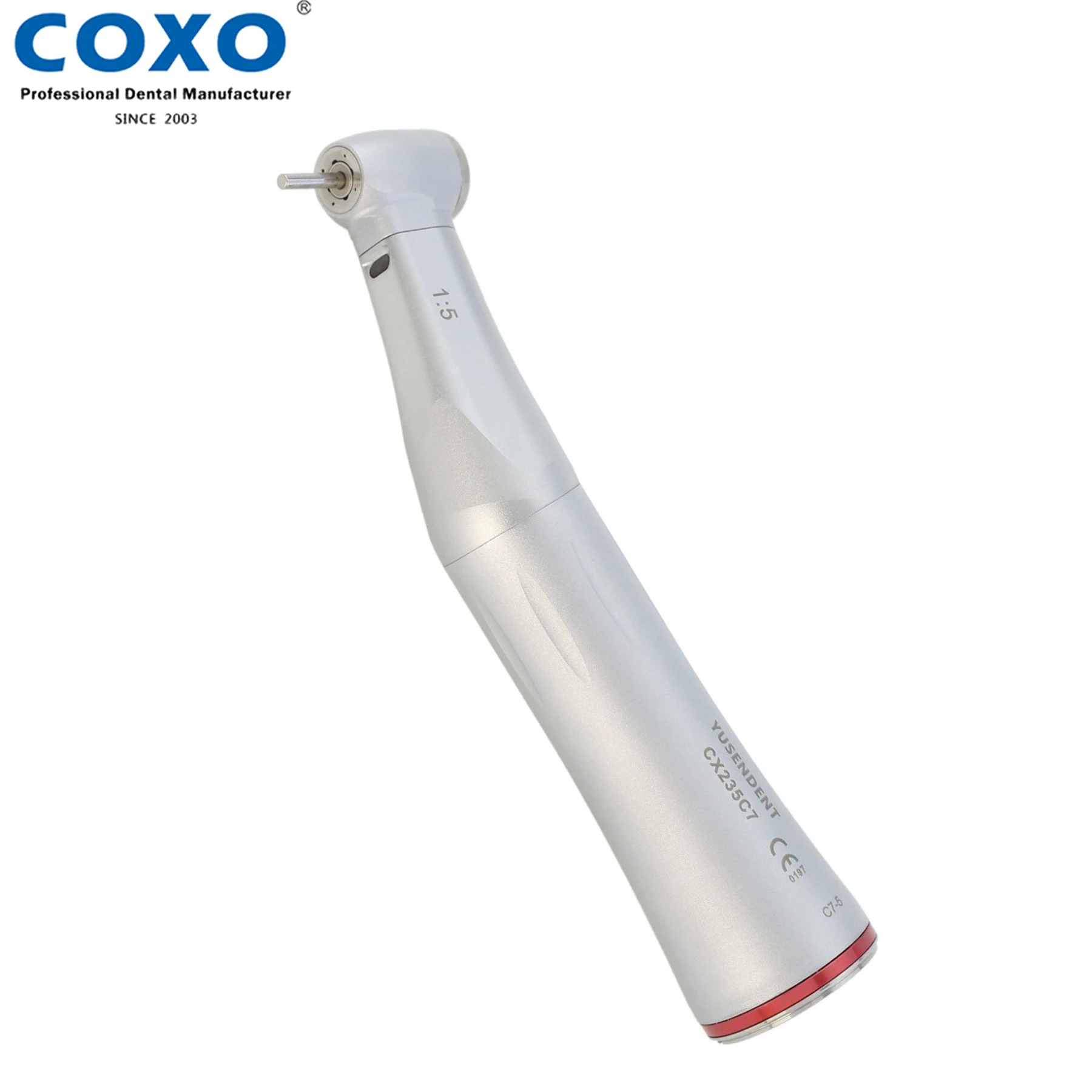 COXO Dental Low Speed Handpiece 1:5 Increase Ratio Endodontic Contra Angle Handpiece With Fiber Optic LED Light  Fit KAVO NSK WH