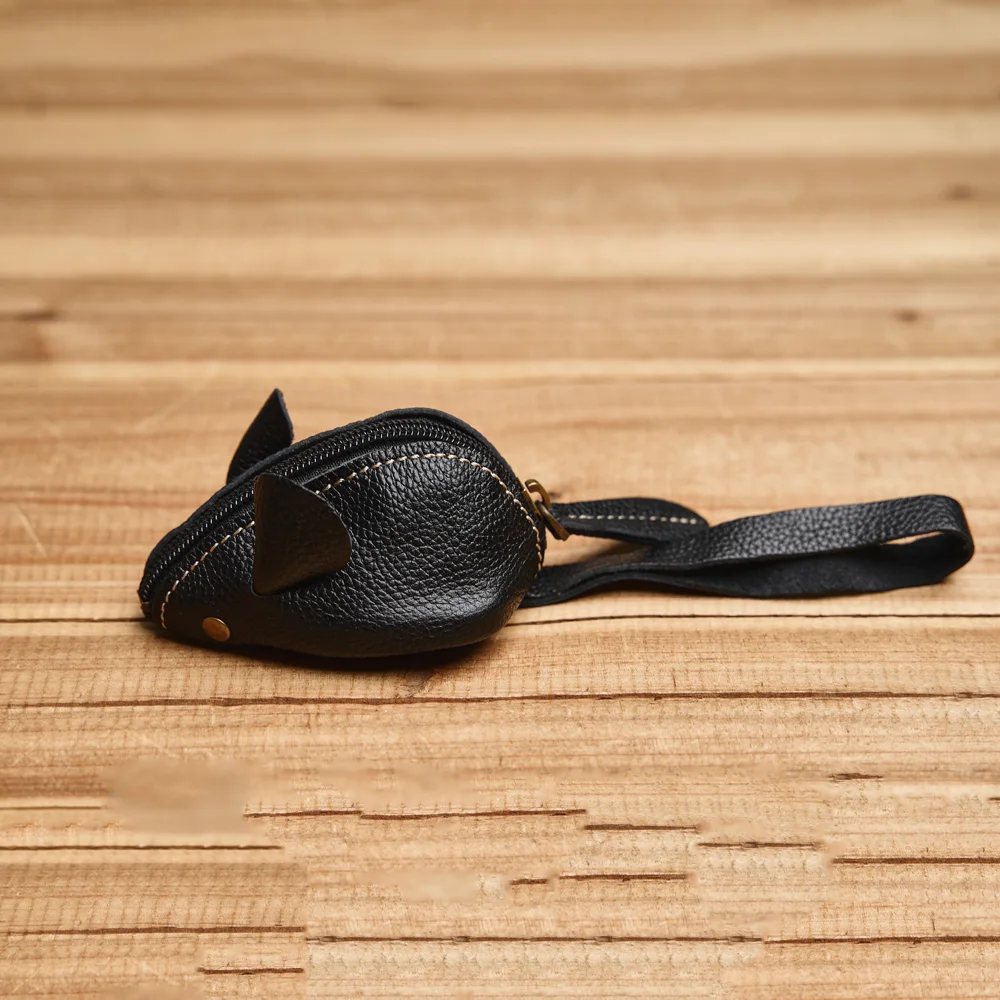 Vintage Mini Geldbörse Echtes Leder Kleine Geldbörse Männer Frauen Braun Mode Niedliche Maus Aufbewahrungstasche Trend Reißverschlusstasche NUPUGOO – Detail 21