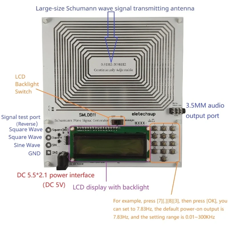 Adjustable Generator 0.1-100000Hz 7.83Hz Schumann Resonance Low Frequency