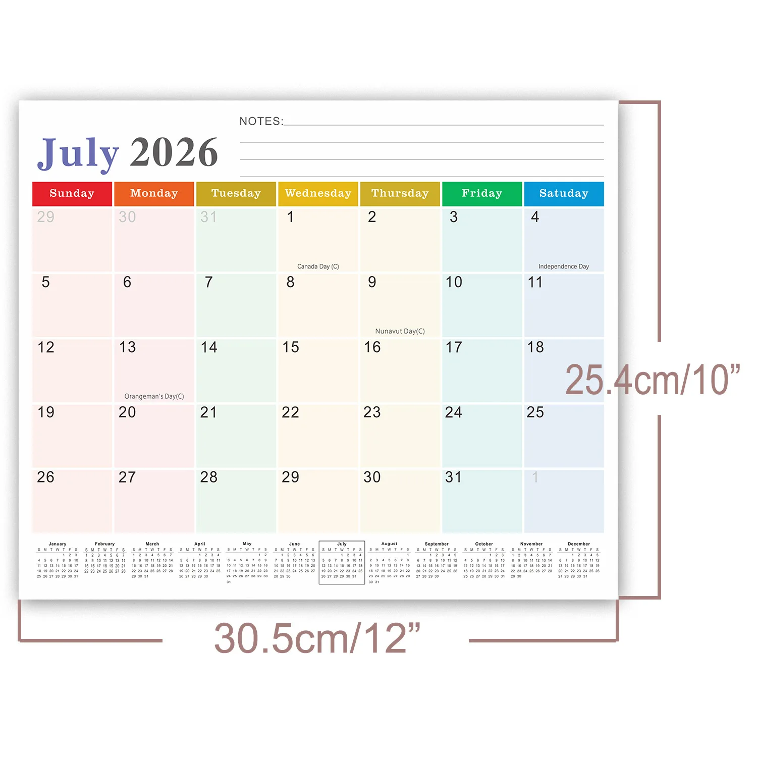 New Year Calendar January 2026 to June 2027 Magnetic Refrigerator Calendar 18 Months, Home, Office, Christmas Gift