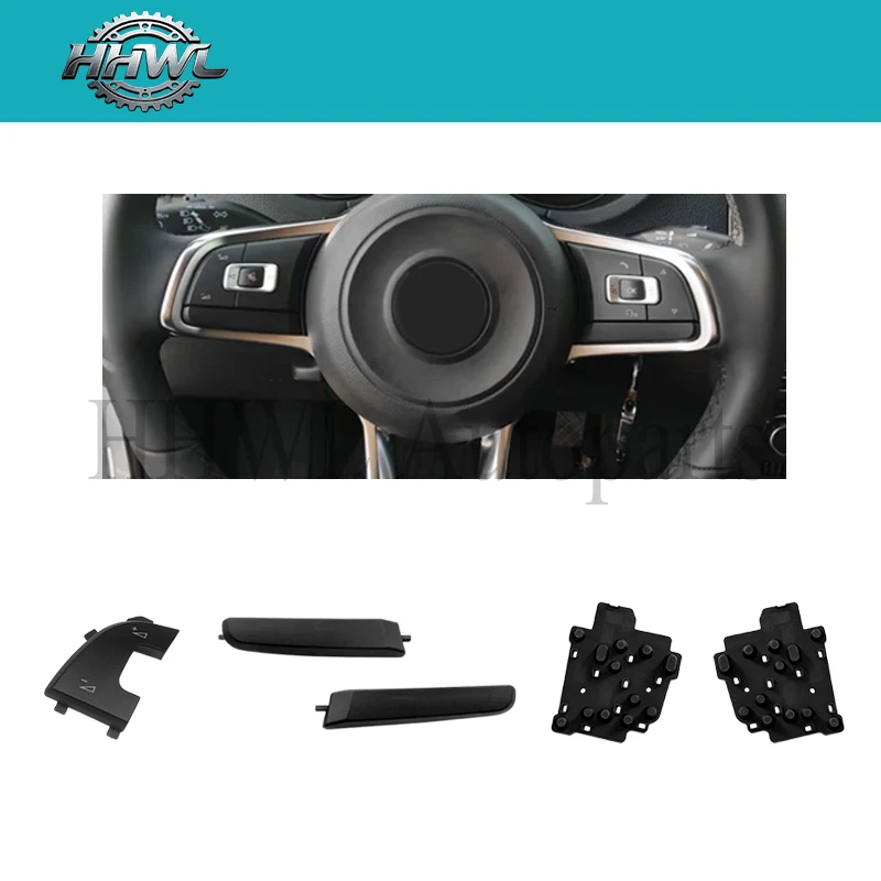 Multifunctional Steering Wheel Volume Button Blanking Key Switch Cover Cap Rubber Pad Film for VW Scirocco GTI Polo 2013-2020