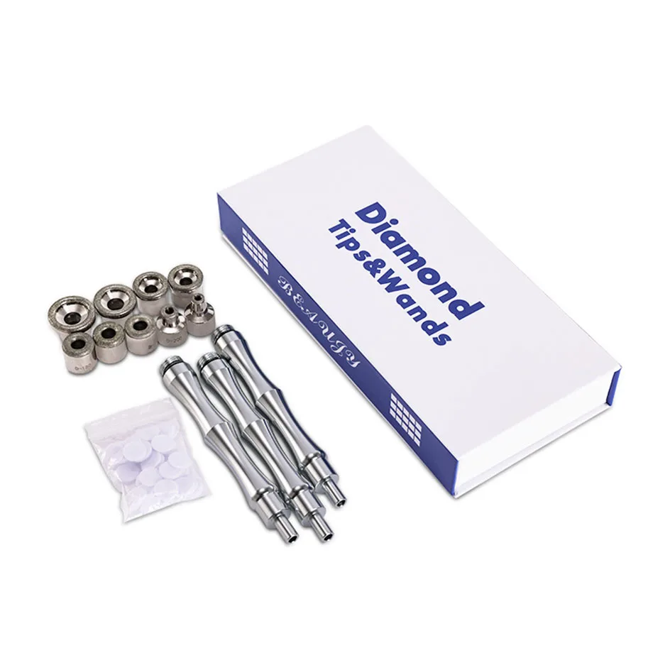 Peças diamante microdermoabrasão dermoabrasão acessórios de substituição para peeling facial cuidados com a pele 3 varinhas 9 dicas