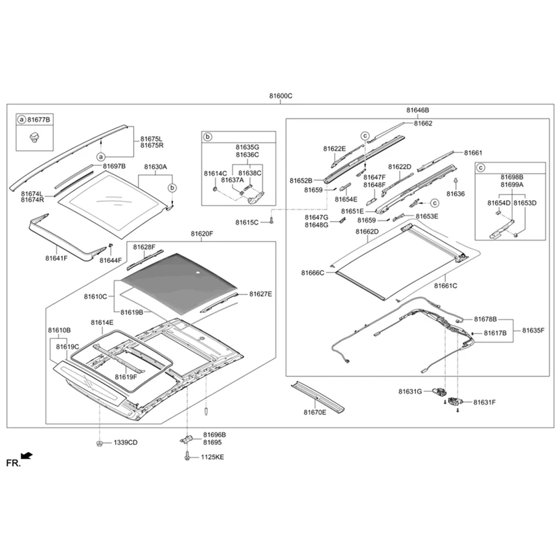 Car Sunroof Bracket For Hyundai Kia 81635G3000 81636G3000 Replacement Parts Accessories
