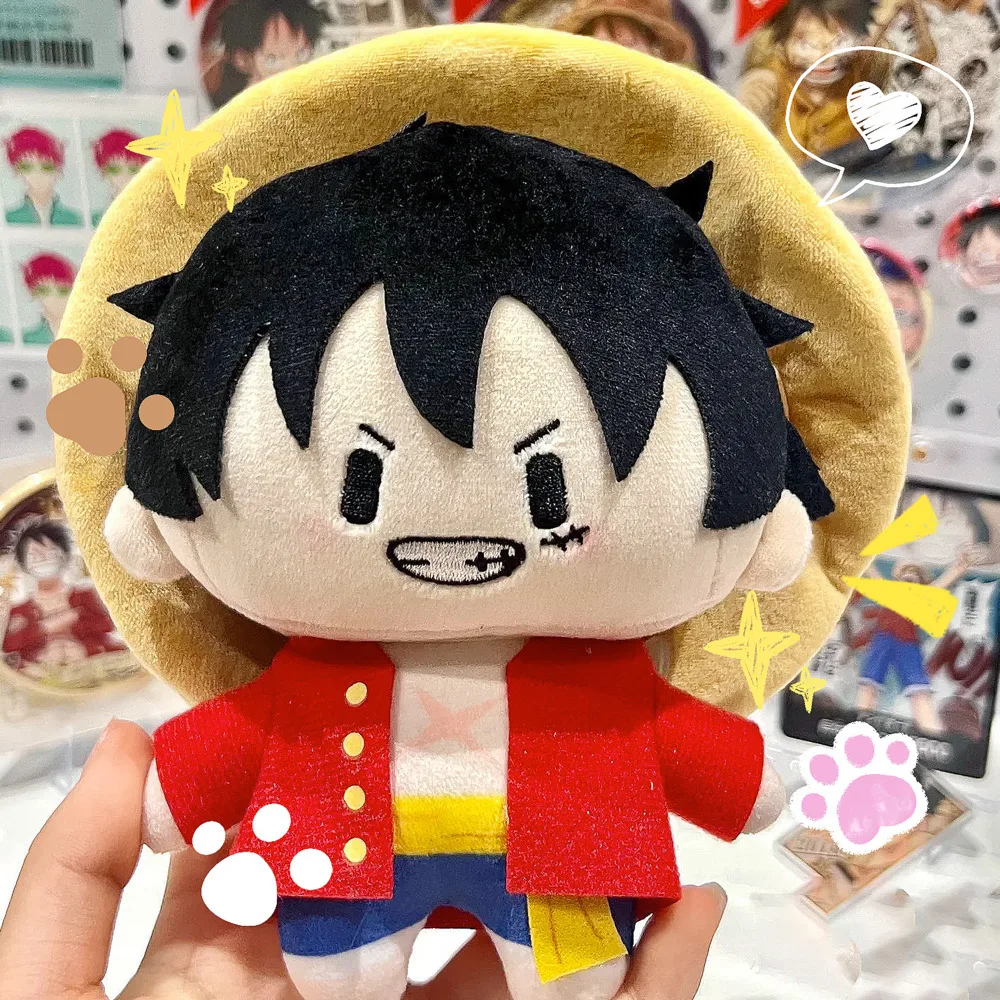 15cm One Piece Luffy Kawaii Anime Figure Plush Dolls Ace Zoro Q Version Plush Stuffed Toys Christmas Gifts Toy for Kids