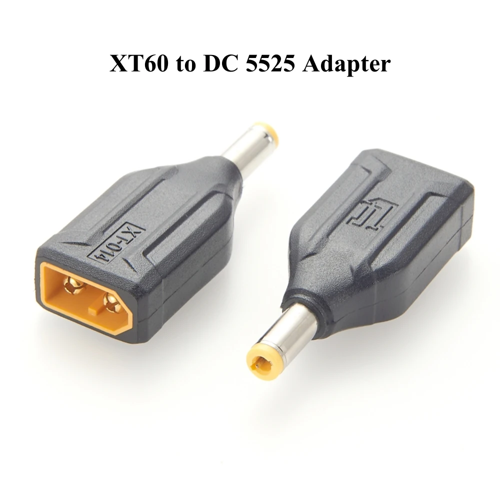 XT60 to DC5525 Adapter XT60 Male to DC 5.5 x 2.5mm Male Connector Model Airplane Power Extender for Drone Model Energy Storage