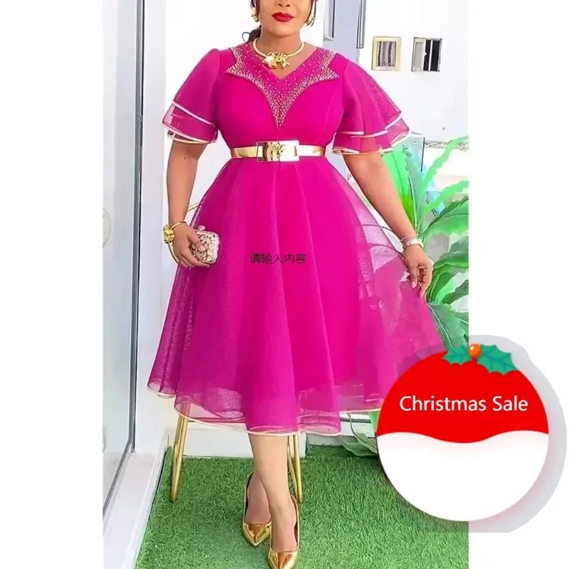 

Customized 2025 New African Maxi Dresses For Women Plus Size Evening Party Long Dress Africa Clothing Elegant Kaftan Muslim Chif