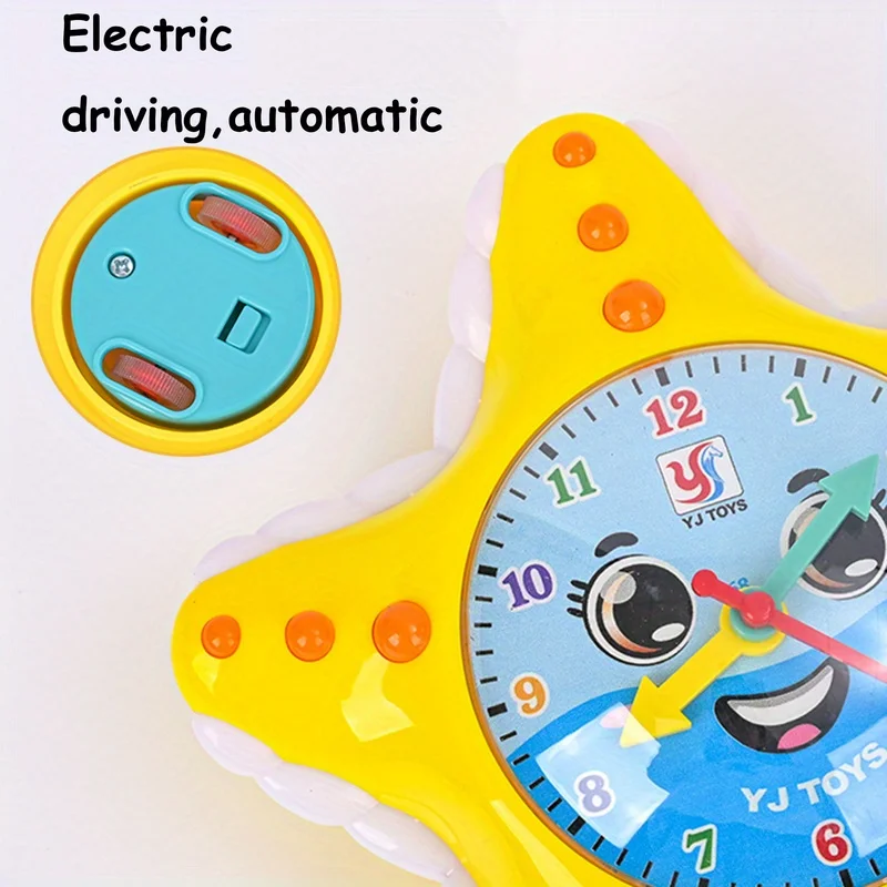 لعبة تململ على شكل ساعة كرتونية كهربائية خفيفة للموسيقى، ألعاب للأطفال الصغار للأولاد والبنات، هدايا عيد الميلاد وأعياد الميلاد للأطفال