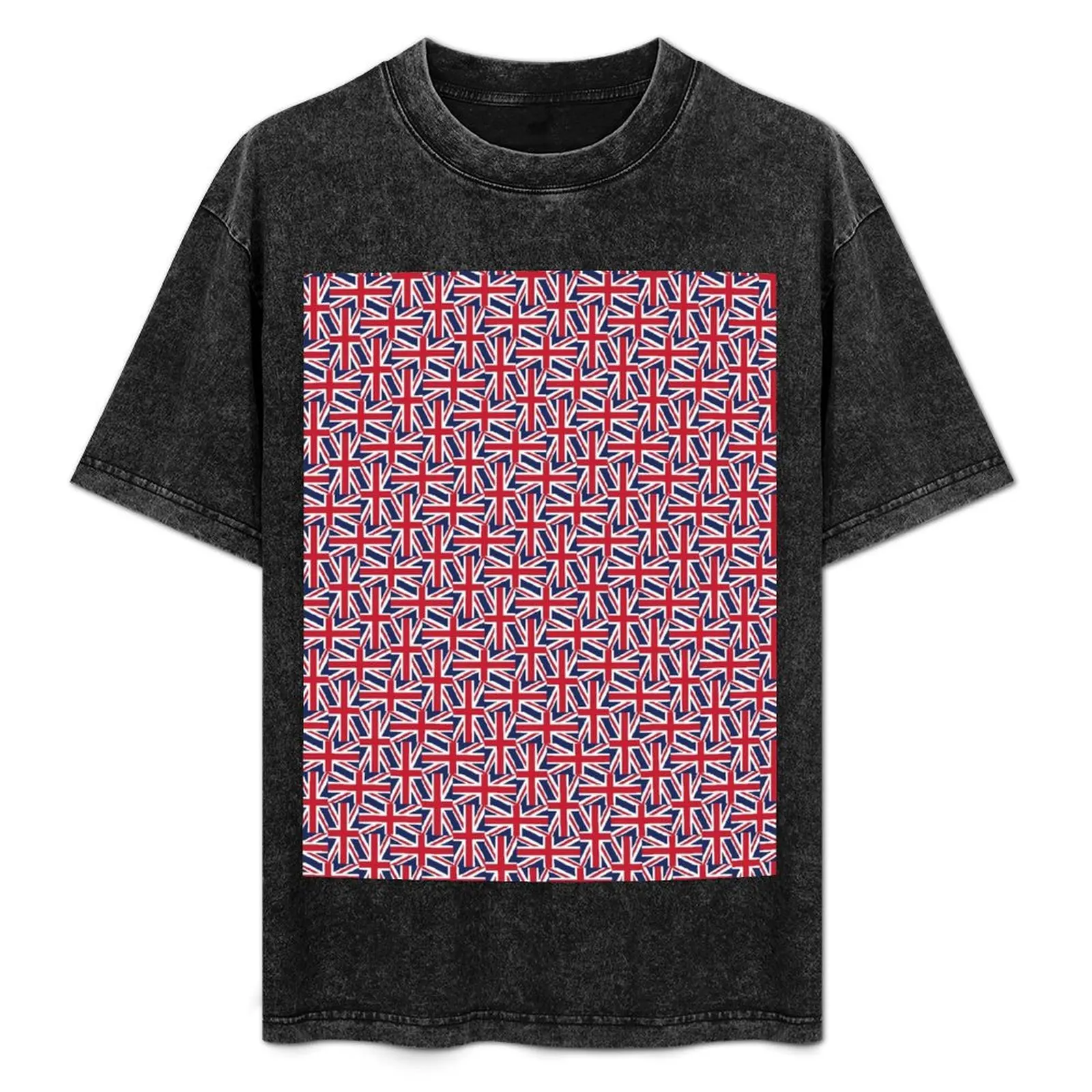 

Union Jack Patchwork Pattern T-Shirt Essential Solid Color T-Shirt