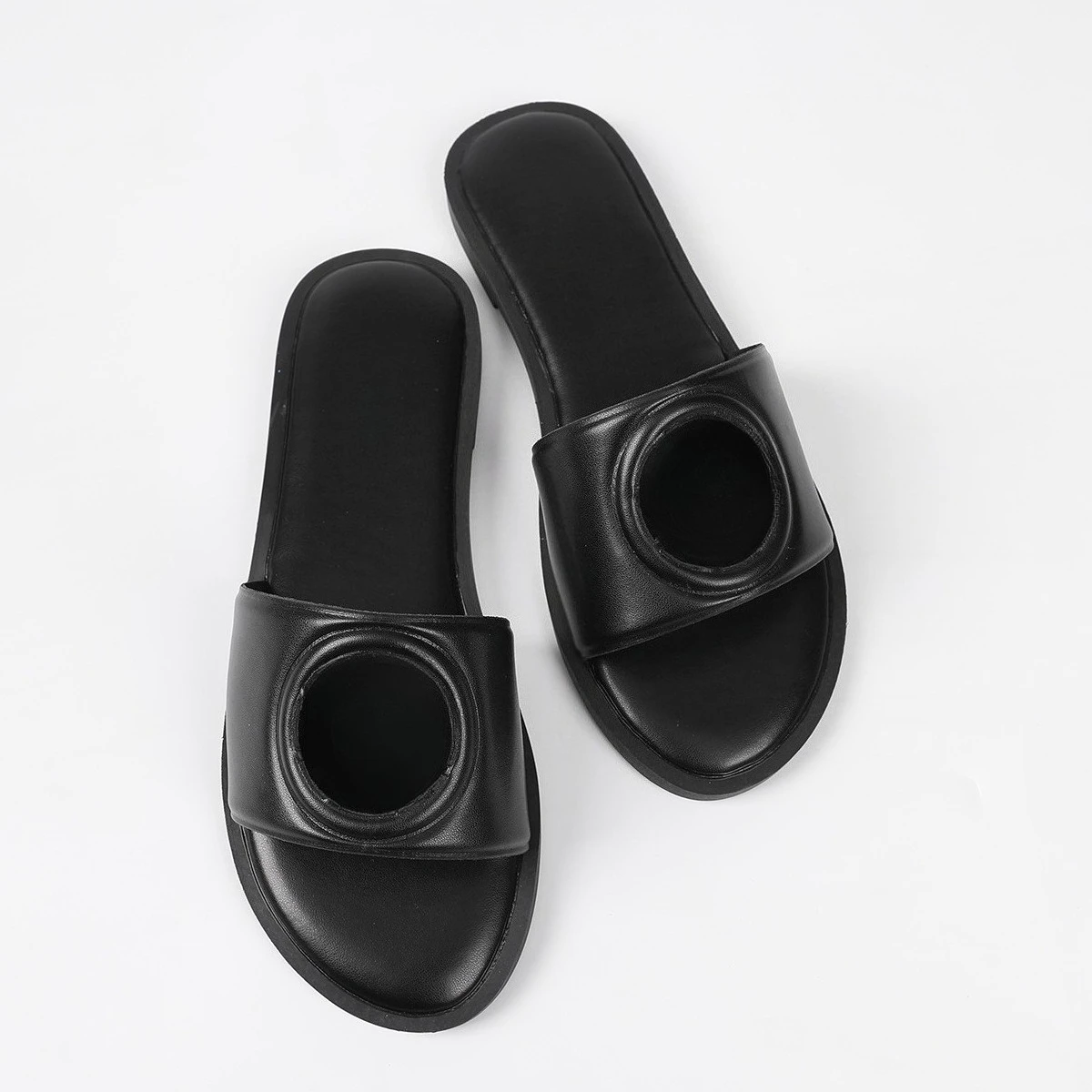 

2026 Summer New Women's Classic Flat Slides Casual Single Strap Sandals Lightweight Outdoor Slippers All-Matching Shoes