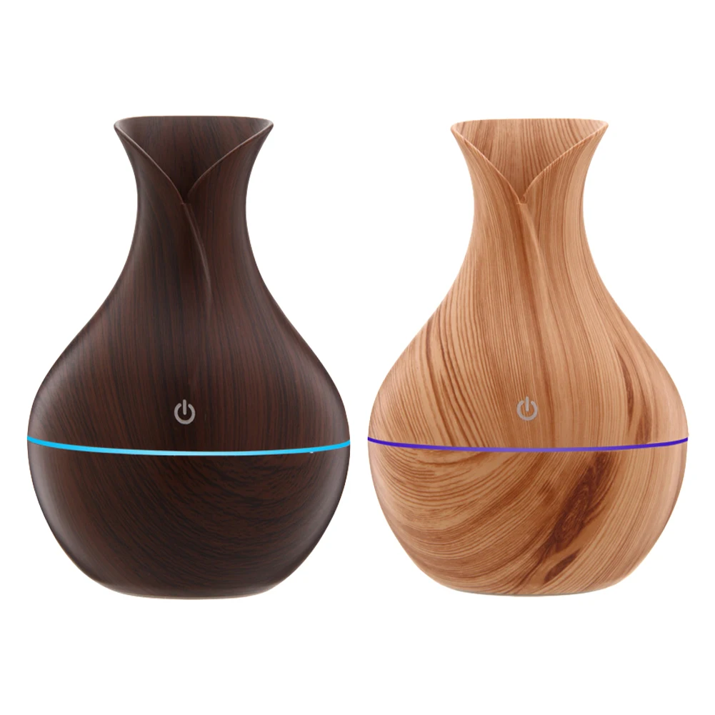 Wood Grain 200ml Air Humidifier Cool Mist Humidifier Aroma Diffuser Aromatherapy Diffuser for Home Office Bedroom