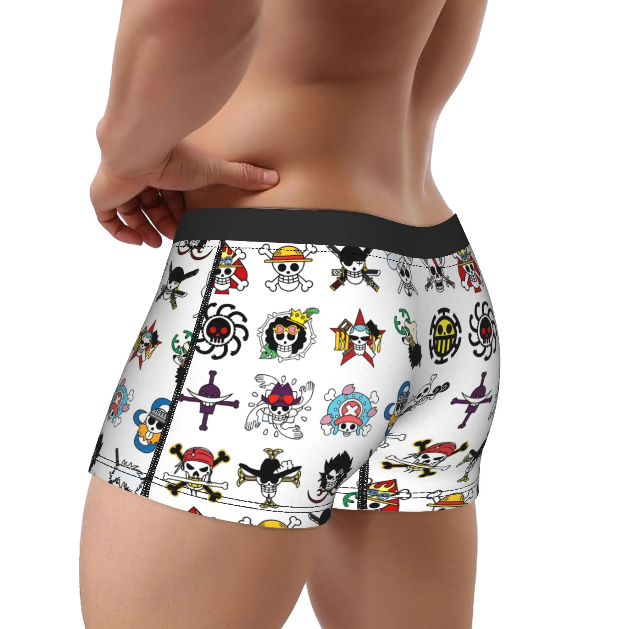 Hot Boxer Shorts Panties Briefs Men Japan Anime Zoro Luffy Skull Underwear One Piece  Soft Underpants for Homme M-XXL