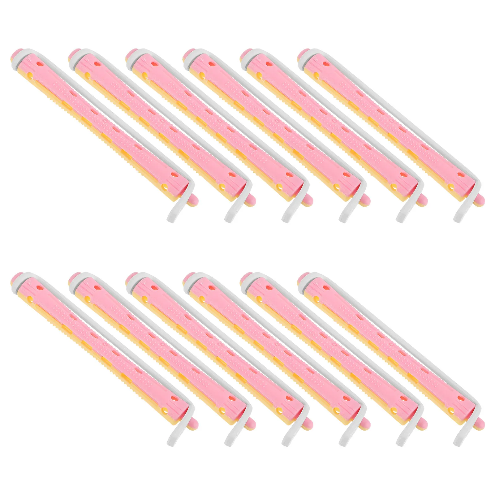 12Pcs Hair Curling Tools Flexible Perm Rods Plastic Curling Hair Rollers for Women Home Use Women Curlers Perm Rods