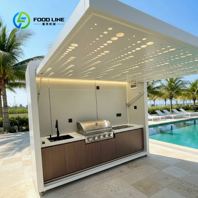 Customized Collapsible Outdoor Kitchen Table with Storage Compartments Foldable for Family Camping Backyard Gatherings