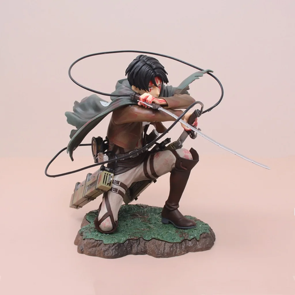 進撃の巨人 リヴァイ・アッカーマン 小隊長 戦闘ダメージ ガレージキット - 跪き姿勢 手作りアニメーションコレクタブルフィギュア