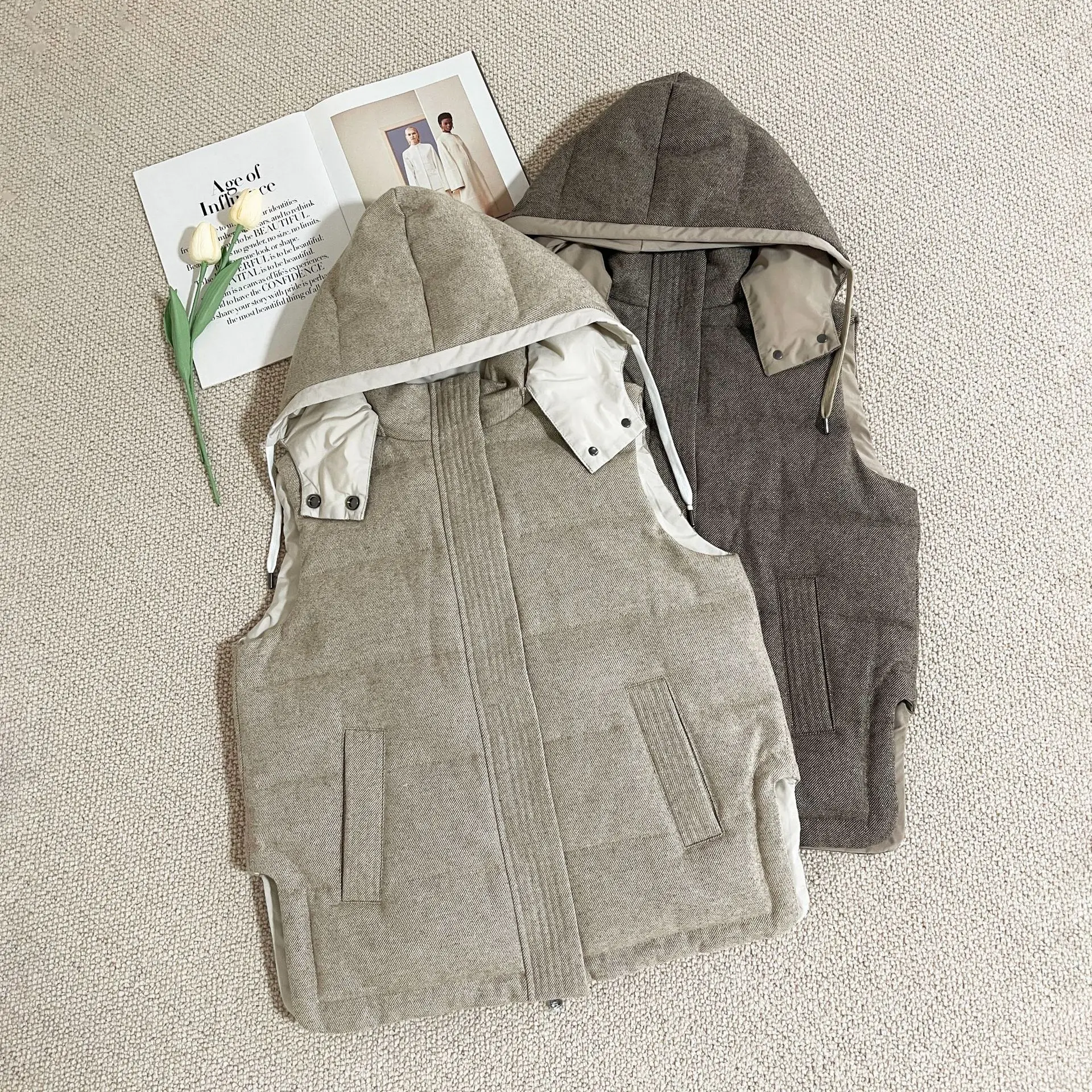 2025年秋新作 ダウンベスト リバーシブル 4色展開 オールマッチ スリム きれいめ レディース