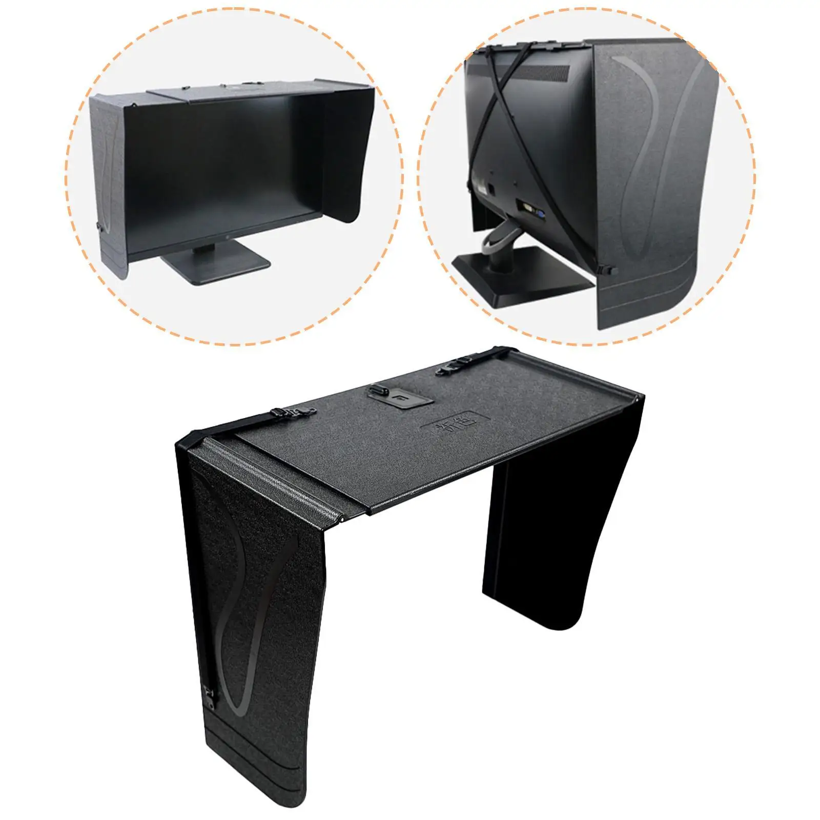 Cappuccio per monitor da tavolo regolabile da 41-71 cm Assemblaggio semplice per schermi da 17"-27".