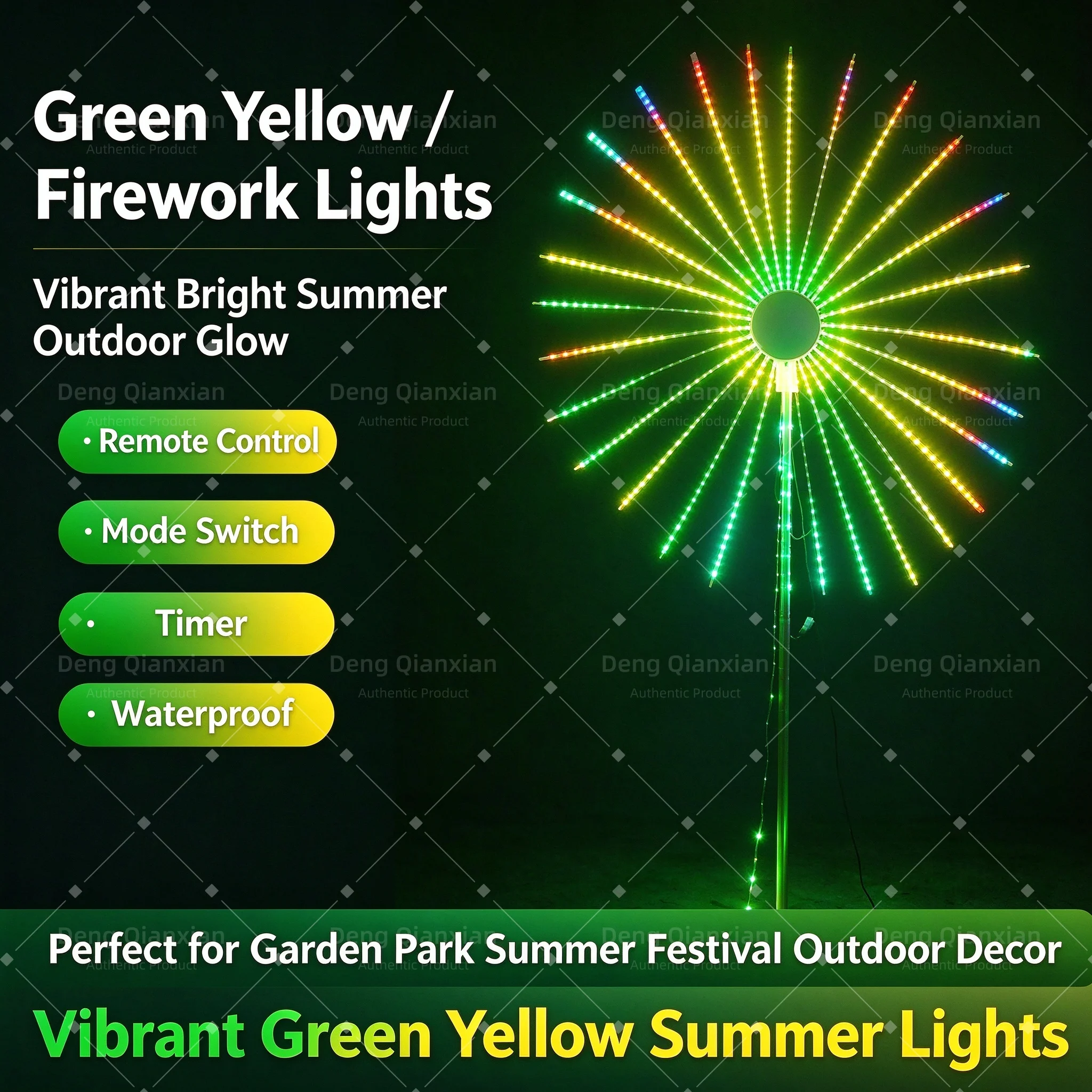 APP Controlled Firework Decoration Lights, Programmable RGB Modes Sound Activated, Waterproof Outdoor New Year Party Decor
