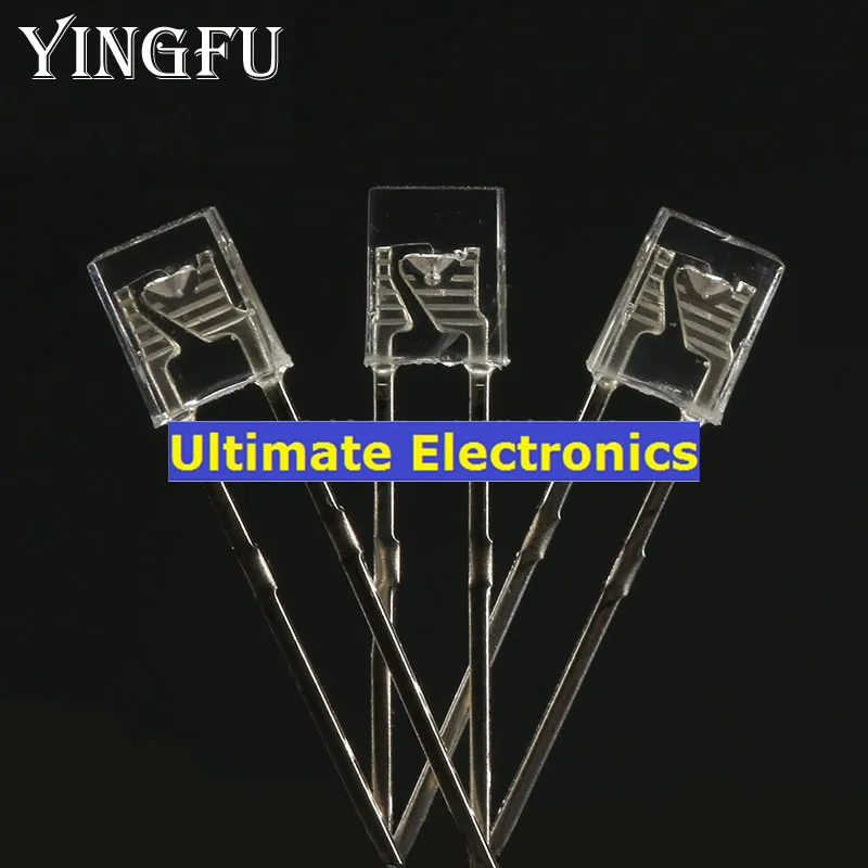 사각형 LED 투명 램프, 흰색 조명, 녹색, 파란색, 빨간색, 노란색, 투명 사각형 상단, 2x5x7mm, 2x3x4mm, 100 개