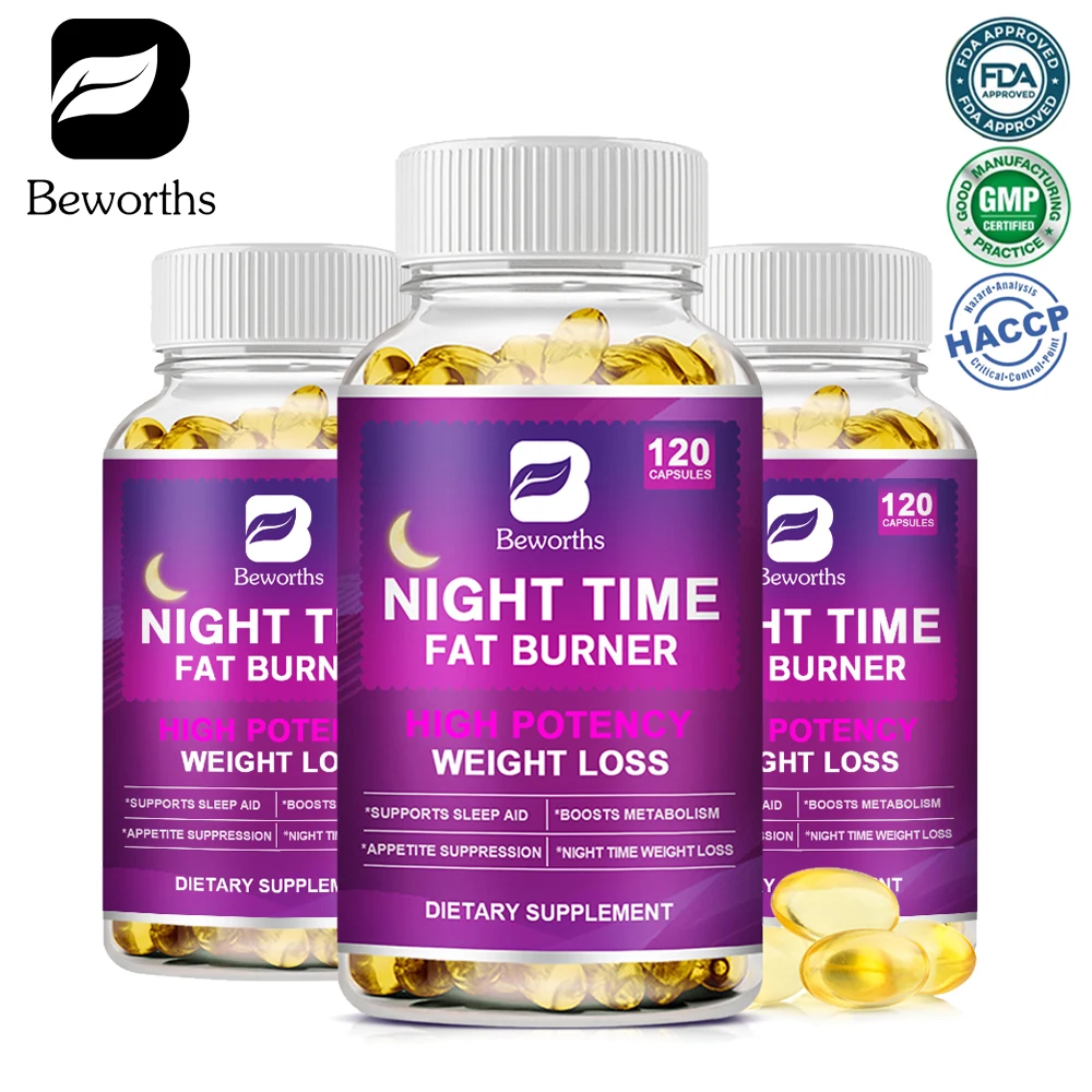 

BEWORTHS Night Slimming Fat Burning Capsules Support Weight Loss Appetite Suppression Powerful Boost Metabolism for Men and male