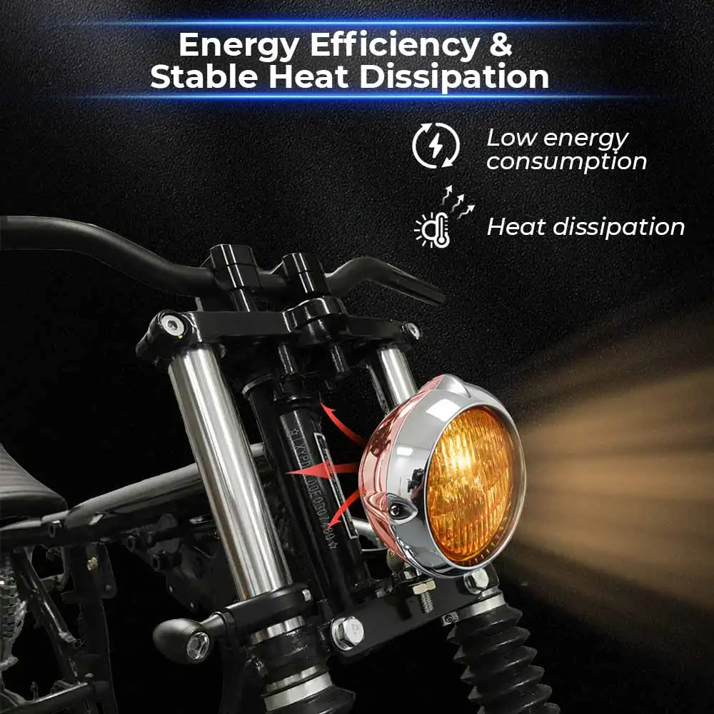Classic Bottom Mount Bates Headlight Fit For Harley For Kawasaki For Honda For Yamaha For Suzuki 4.5 Inch Headlight Chrome/Black