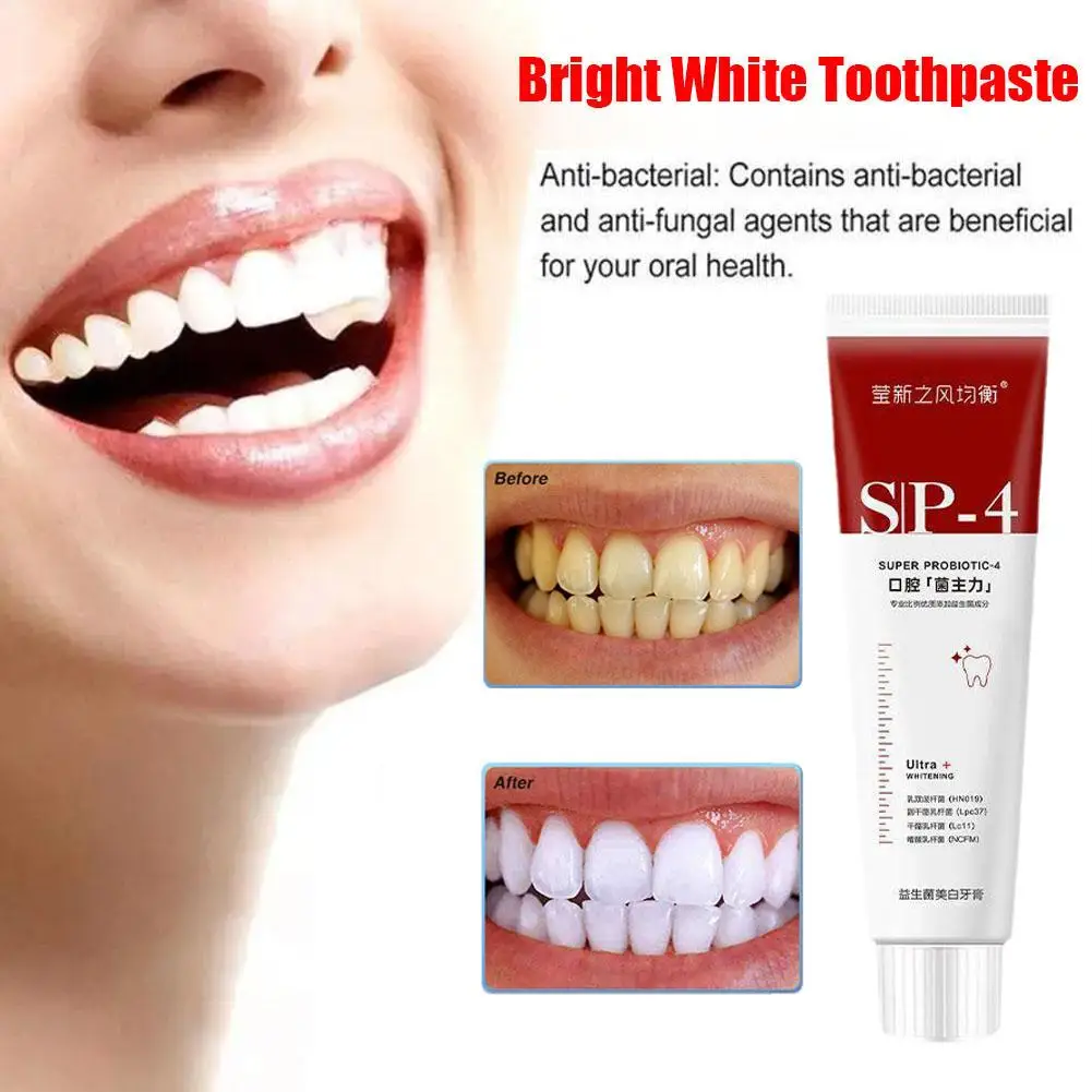 Sip-4 Probiotic Toothpaste Sp-4 Brightening Whitening Breath Care Cleaning BreathFresh Fresh Toothpaste Tooth Teeth Health P6Y5