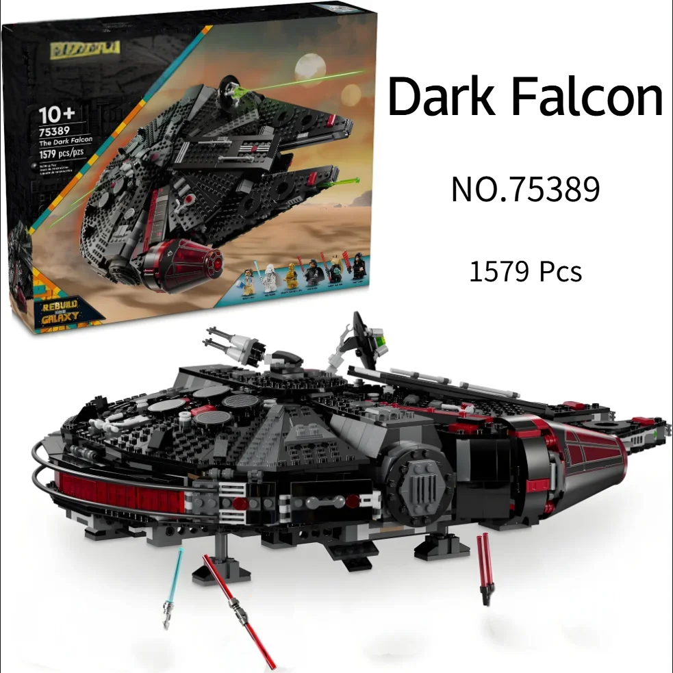 Novo compatível 75389 millennium falcon o escuro nave espacial modelo tijolos bloco de construção para meninos presente para crianças presente educativo